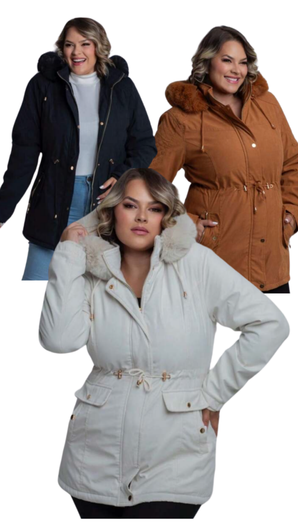 Parka Plus Size con Peluche